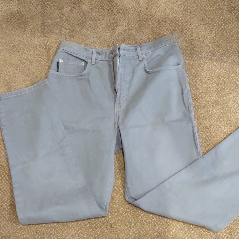 Karen Kane Light Gray Straight Leg Denim Jeans Soft, 6